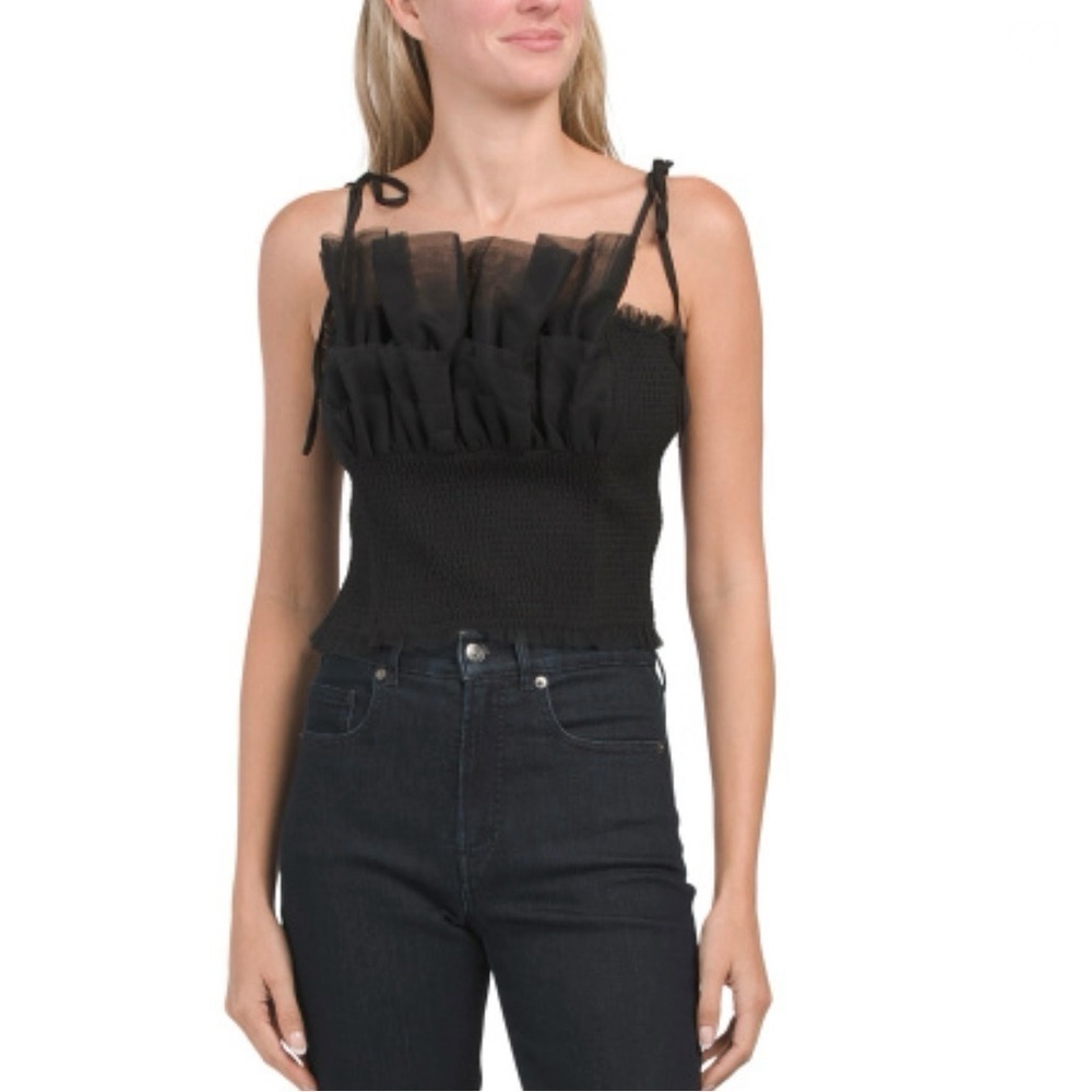 ENDLESS ROSE Tulle Strap Top - Picture 2 of 11